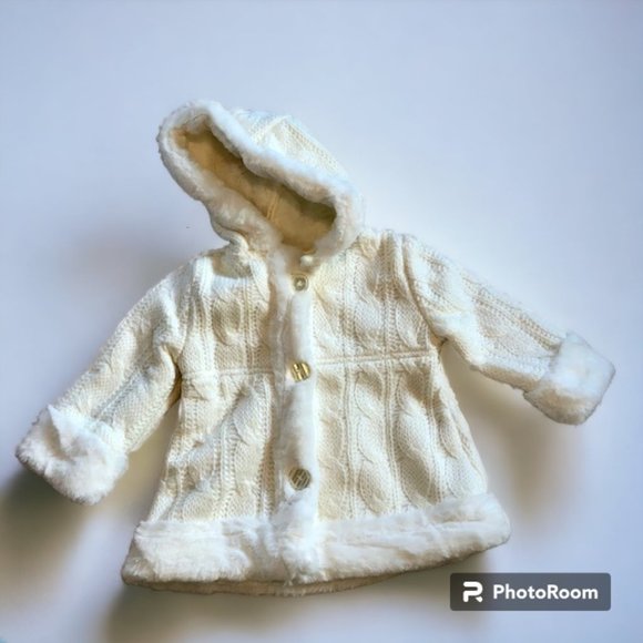 Koala Kids Other - Winter White Knit Coat Size 12-18M